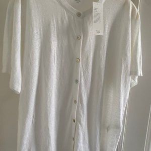 Eileen Fisher Linen Mandrian Collar Shirt